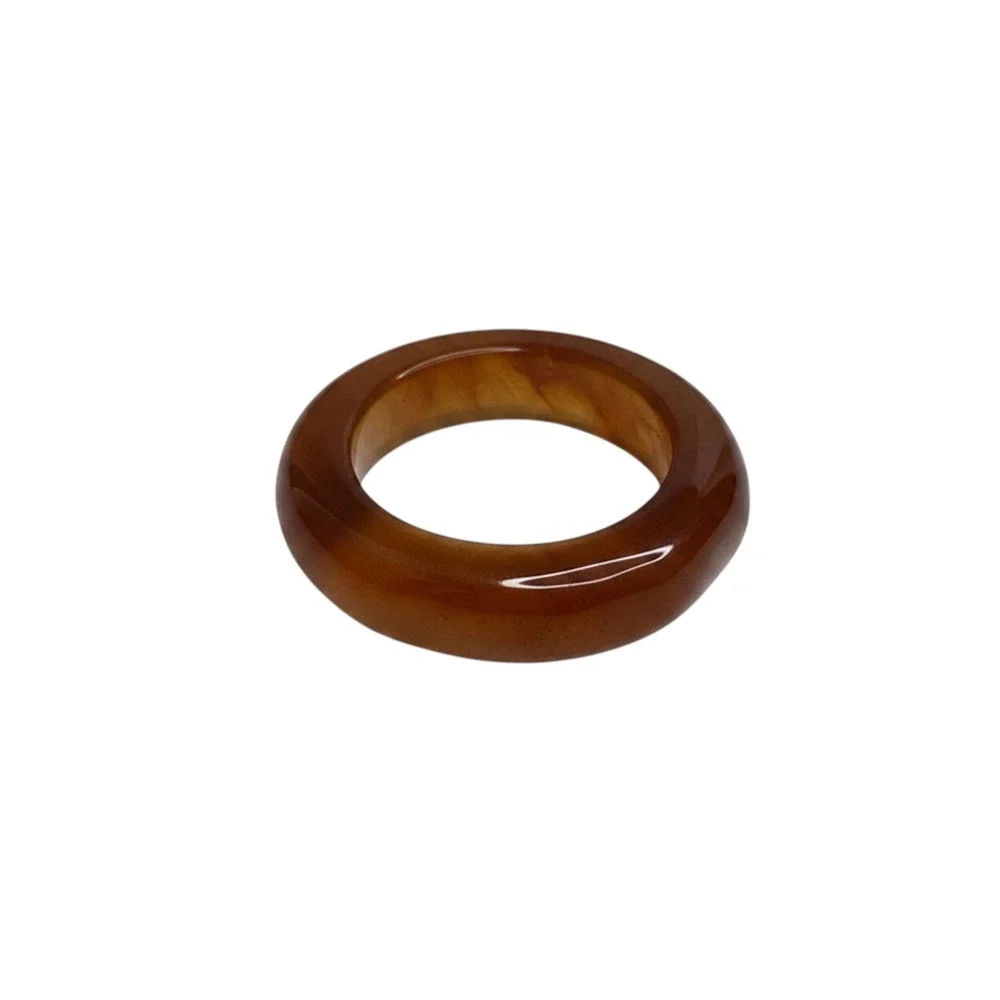 Amber Colored Stone Ring Size 5